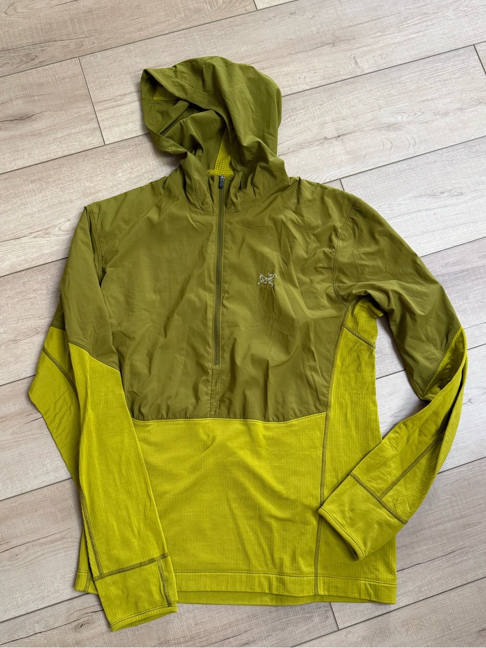 Arc'teryx Olive & Chartreuse Lightweight Performance Hoodie